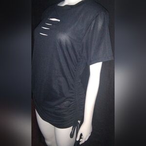 "LOVE ❤️" Short Sleeve Top w/Drawstring Ruched Sides